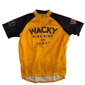 PRIMAL Short Sleeve Full Zip Cycling Jersey Shirt Yellow Large